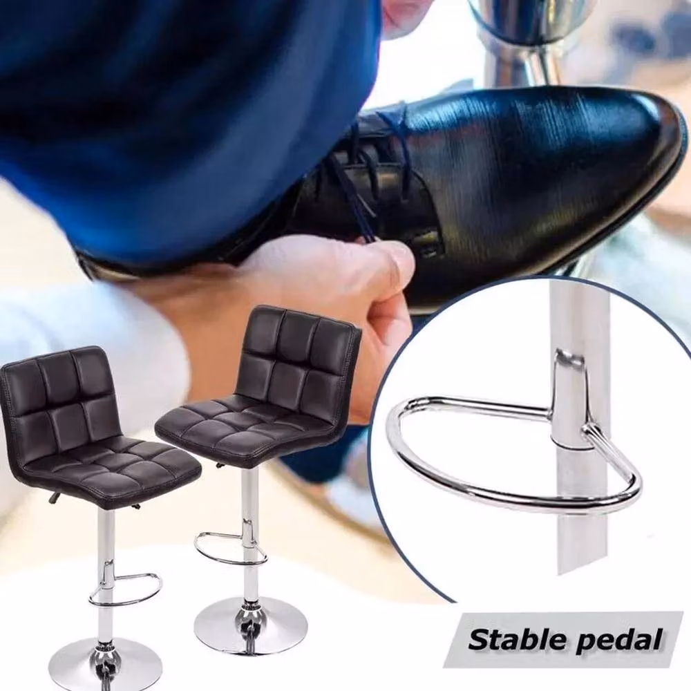 EONLION Black Synthetic Leather Gas Lift Swivel Bar Stool – 2