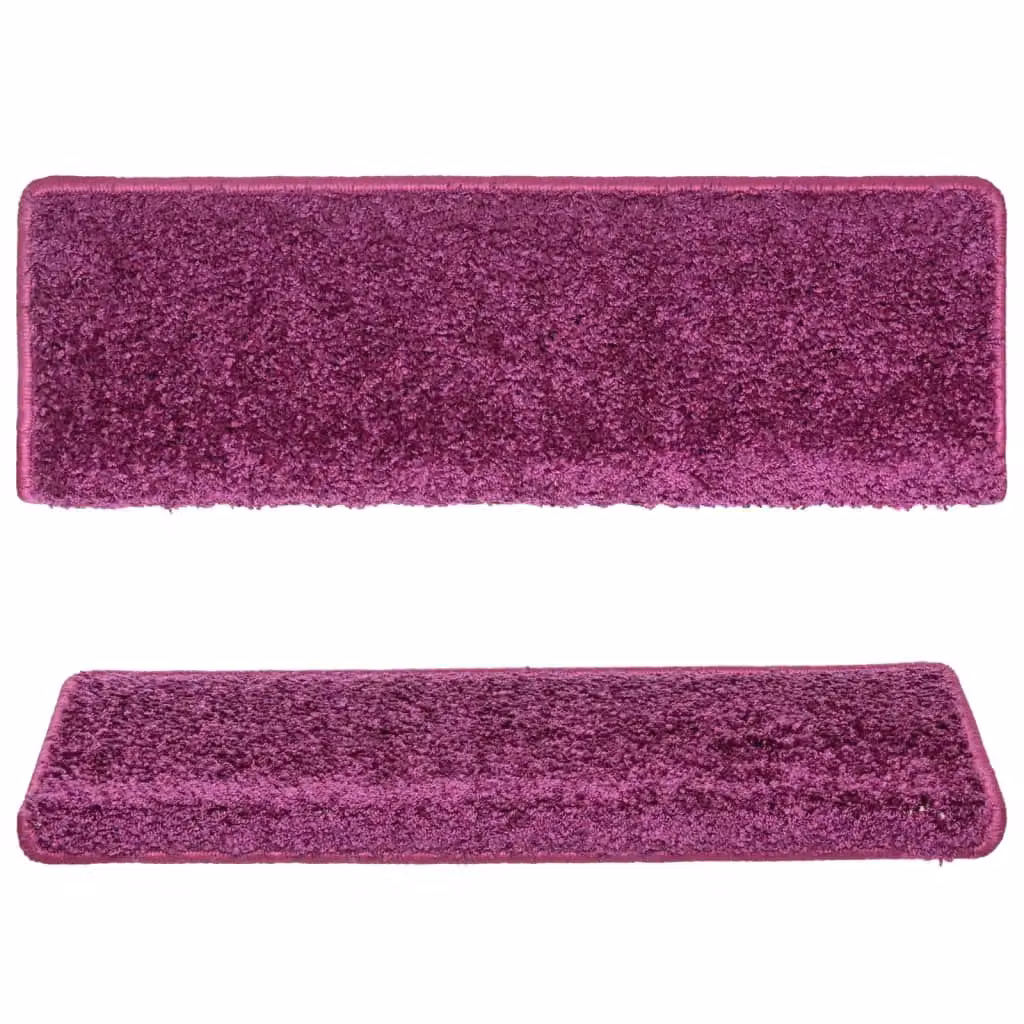 Berkfield Home Self-Adhesive Carpet Stair Treads, 15 Pieces, Purple, W: 65 cm, D: 21 cm, H: 4 cm – 3