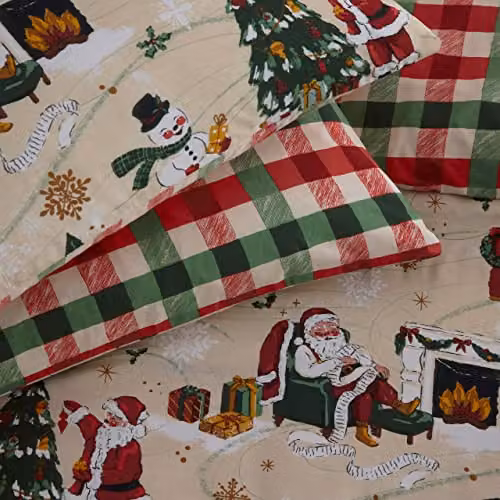 Riva Home Jolly Santa Christmas Reversible Duvet Cover Set, Multicolour, W/D/H: 220 x 200 x 260 cm – 3