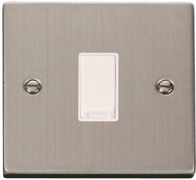 SE HOME Stainless Steel 2 Way Surface Mounted Light Switch in White and Silver
