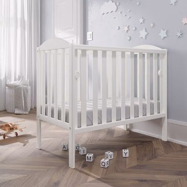 Viculii Modern Space Saver Baby Cot in White