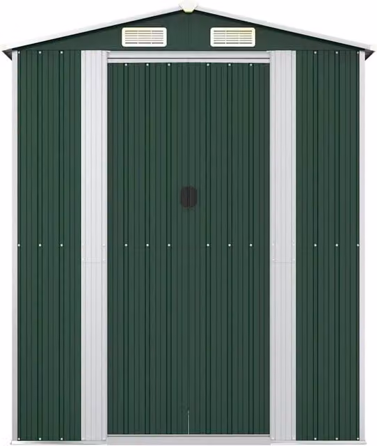 Berkfield Home Green Galvanised Steel Garden Shed, W/D/H: 192 x 108 x 223 cm – 1