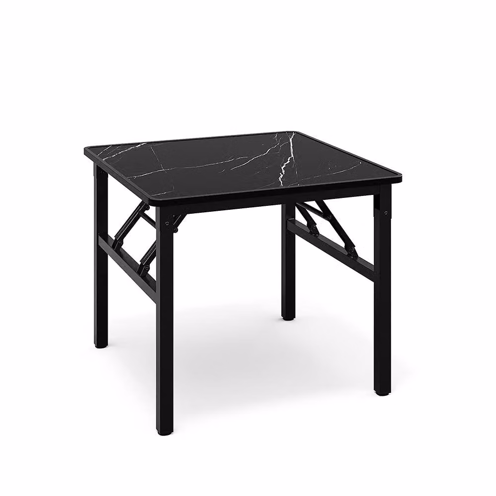 Garden Sanctuary Square Folding Coffee Table with Black Marble Effect Top, W: 60 cm x D: 60 cm – 2