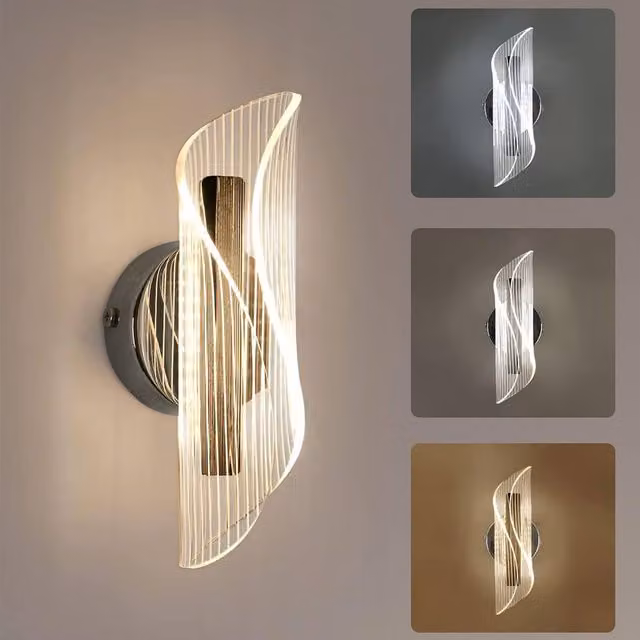 COMELY 12W Modern Curved LED Wall Lamp in Silver – 1
