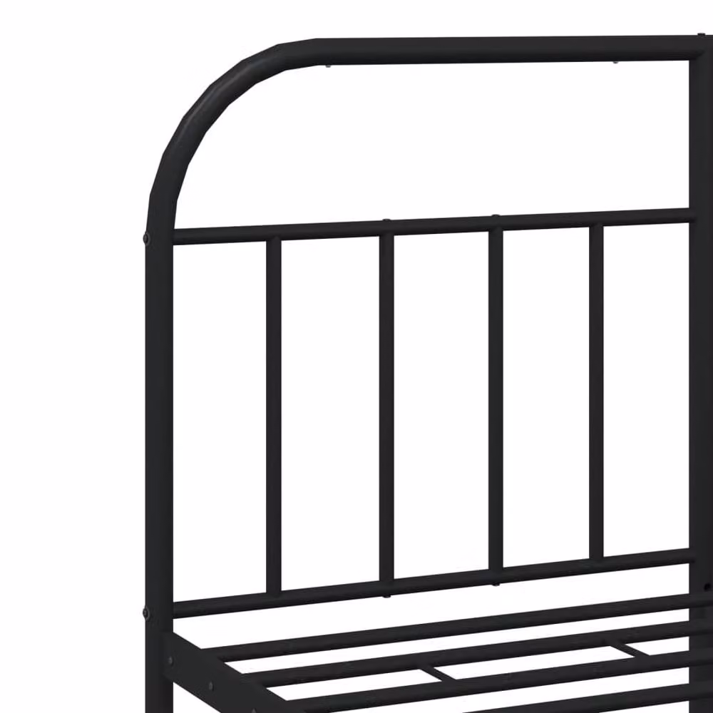 Berkfield Home Metal Bed Frame with Headboard and Footboard in Black, W/D/H: 140 x 190 x 146 cm – 4