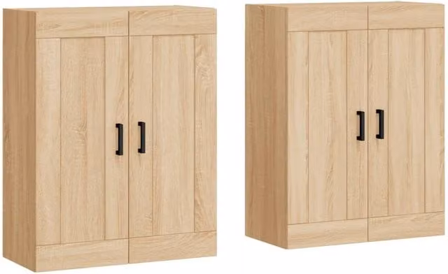 Berkfield Home Set of 2 Wall Mounted Cabinets in Sonoma Oak Brown