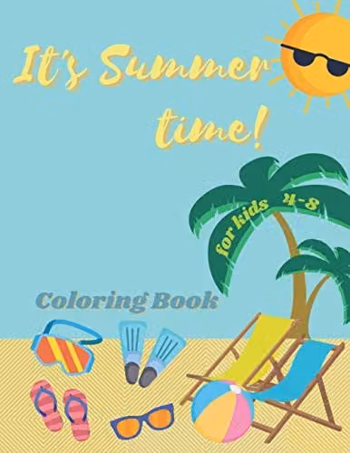 Majosta It's Summer Time Colouring Book for Kids Aged 4-8, Multicolour