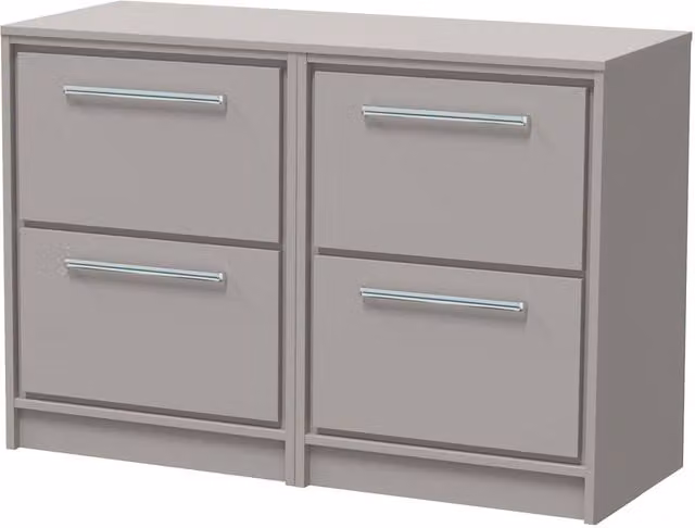 Balterley 4-Drawer Floor Standing Bathroom Vanity with Worktop, Pebble Grey, Width: 120 cm