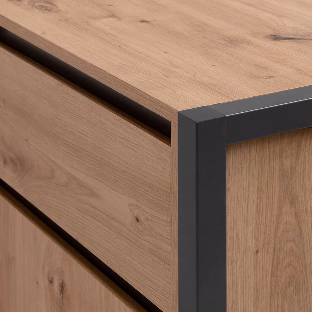 CALICOSY Prague Modular Corner Desk in Light Brown Oak Finish, W: 139 cm, D: 46.5 cm, H: 75 cm – 4