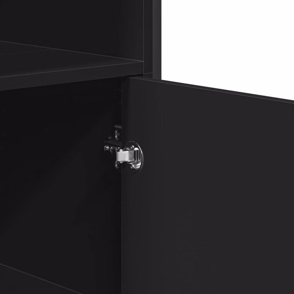Berkfield Home Black Matt MDF Highboard W: 79.5 cm, D: 35.5 cm, H: 137.5 cm – 4