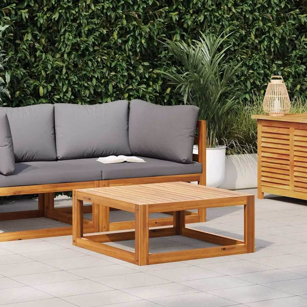 Berkfield Home Solid Acacia Wood Coffee Table in Brown, W/D/H: 68 x 68 x 29 cm – 2