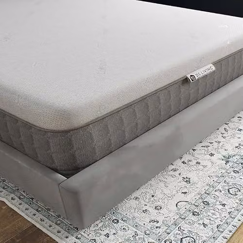 DS Living Memory Foam Mattress Topper in White, 5cm Thick, King Size – 1