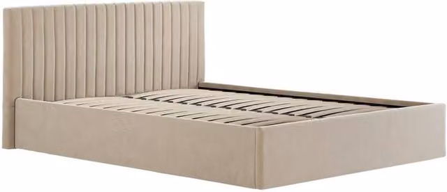 Lemon Pavilion Furniture Berlin Double Ottoman Bed Frame in Beige Velvet – 2