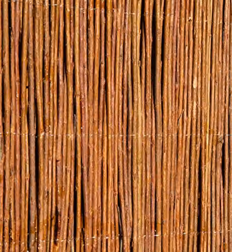 Primrose Woven Willow Fencing Screening Roll, Brown, W: 400 cm, H: 180 cm – 1
