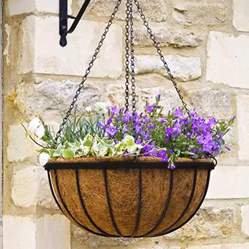 Smart Garden Saxon Metal Hanging Basket Planter in Black, Diameter: 35 cm – 2