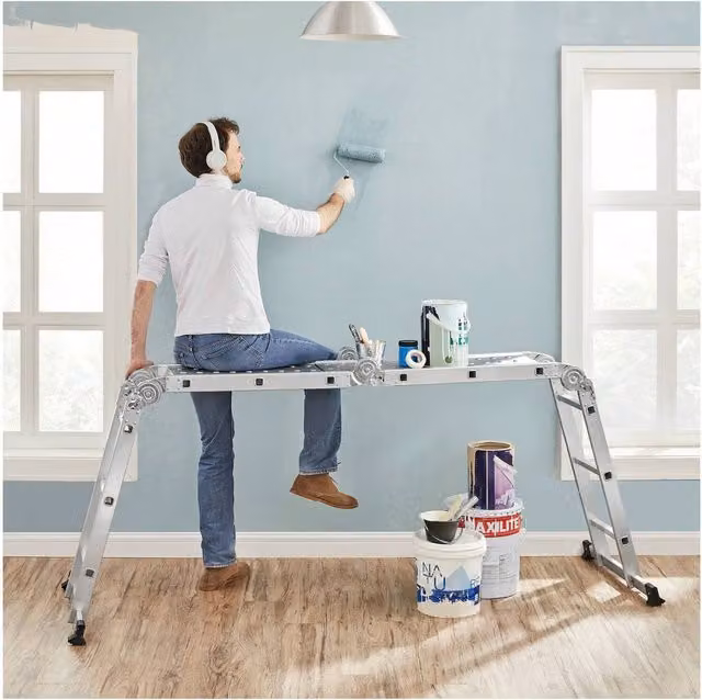 SONGMICS Multi-Purpose Aluminium Ladder in Silver