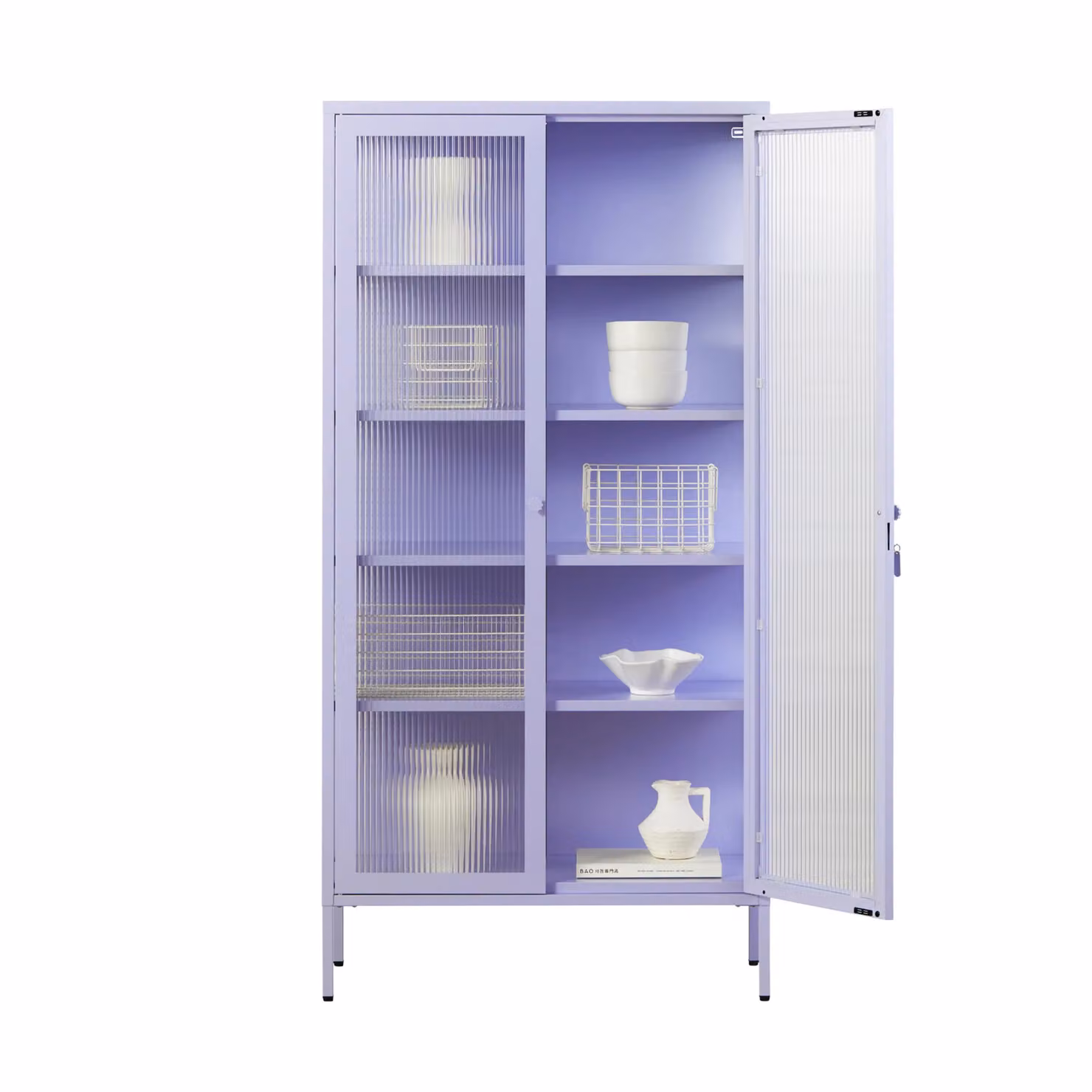 Mustard Made The Collector Freestanding Cabinet in Lilac with Glass Doors and Adjustable Shelves, W/D/H: 85 x 40 x 170 cm – 2