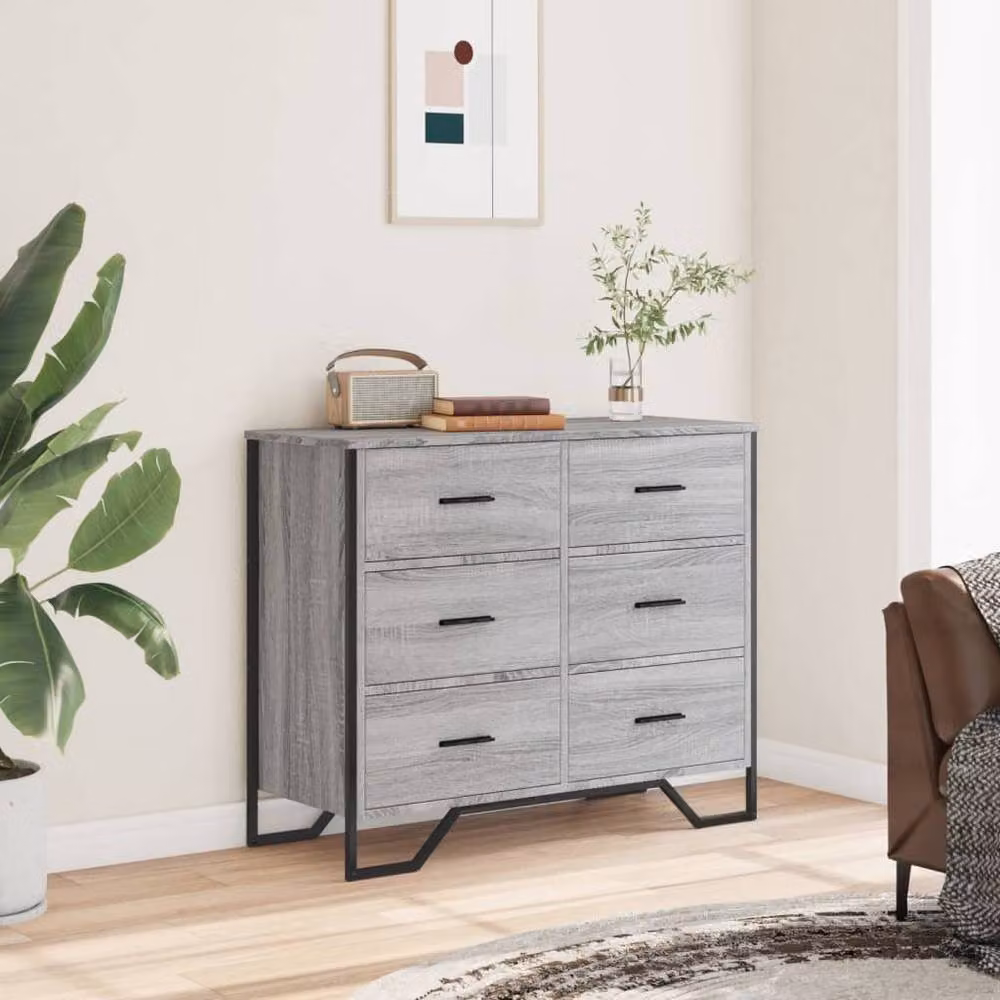 Berkfield Home Chest of Drawers in Grey Sonoma, W/D/H: 91 x 35.5 x 74.5 cm – 3