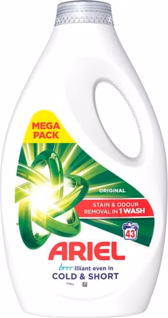 Ariel Brilliant Original Liquid Laundry Detergent, White, 42