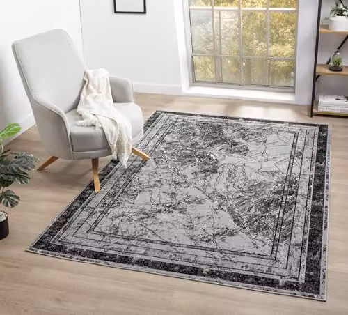 Desire Rugs Grey Abstract Modern Rectangular Runner Rug, W: 60 cm, L: 220 cm – 4