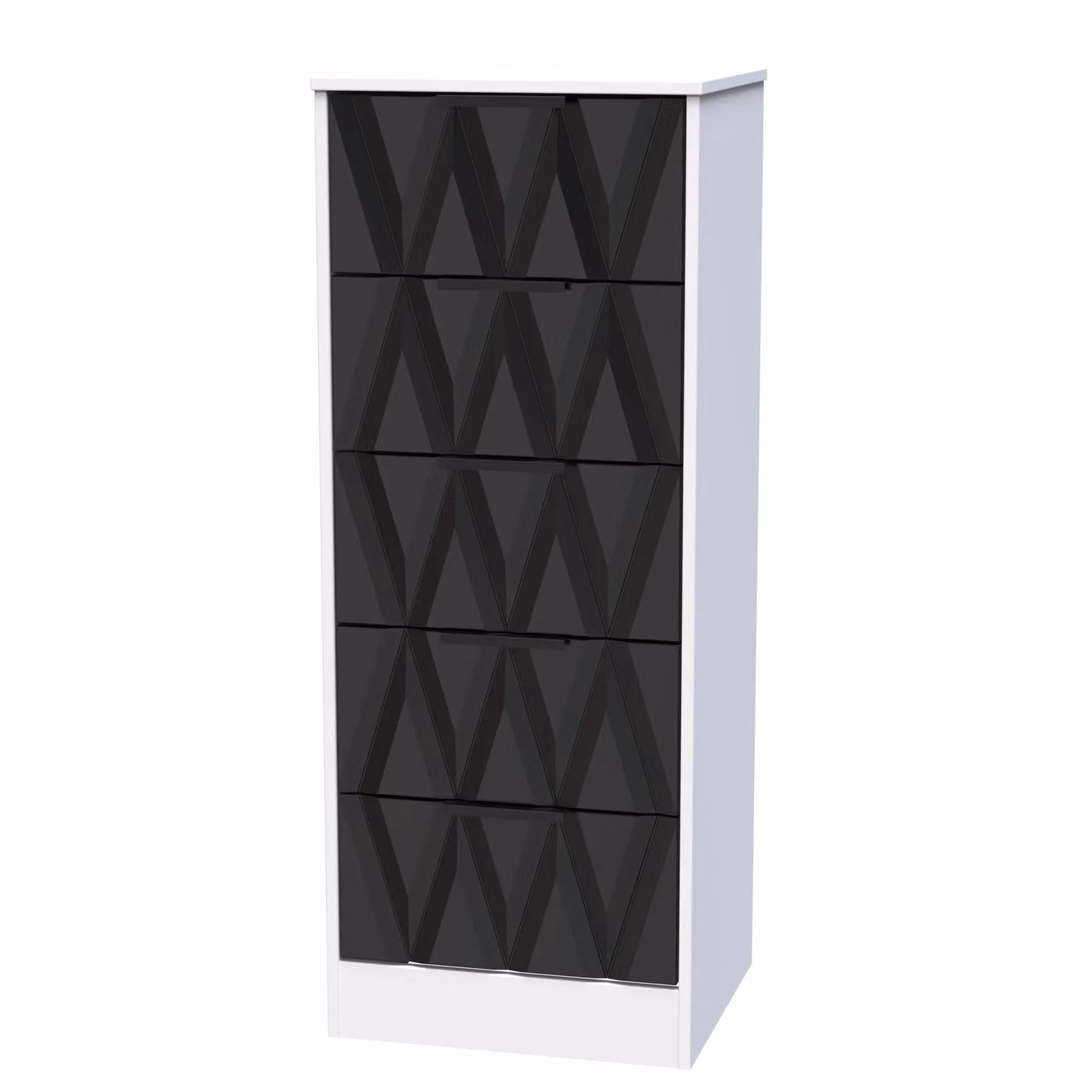 Ready Assembled 2 U Washington 5 Drawer Tall Bedside Cabinet in Black and Gold – 2