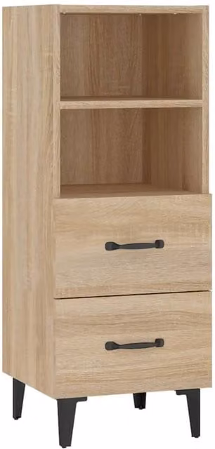 Berkfield Home Sonoma Oak Sideboard in Brown, W/D/H: 34.5 x 34.5 x 90 cm – 1