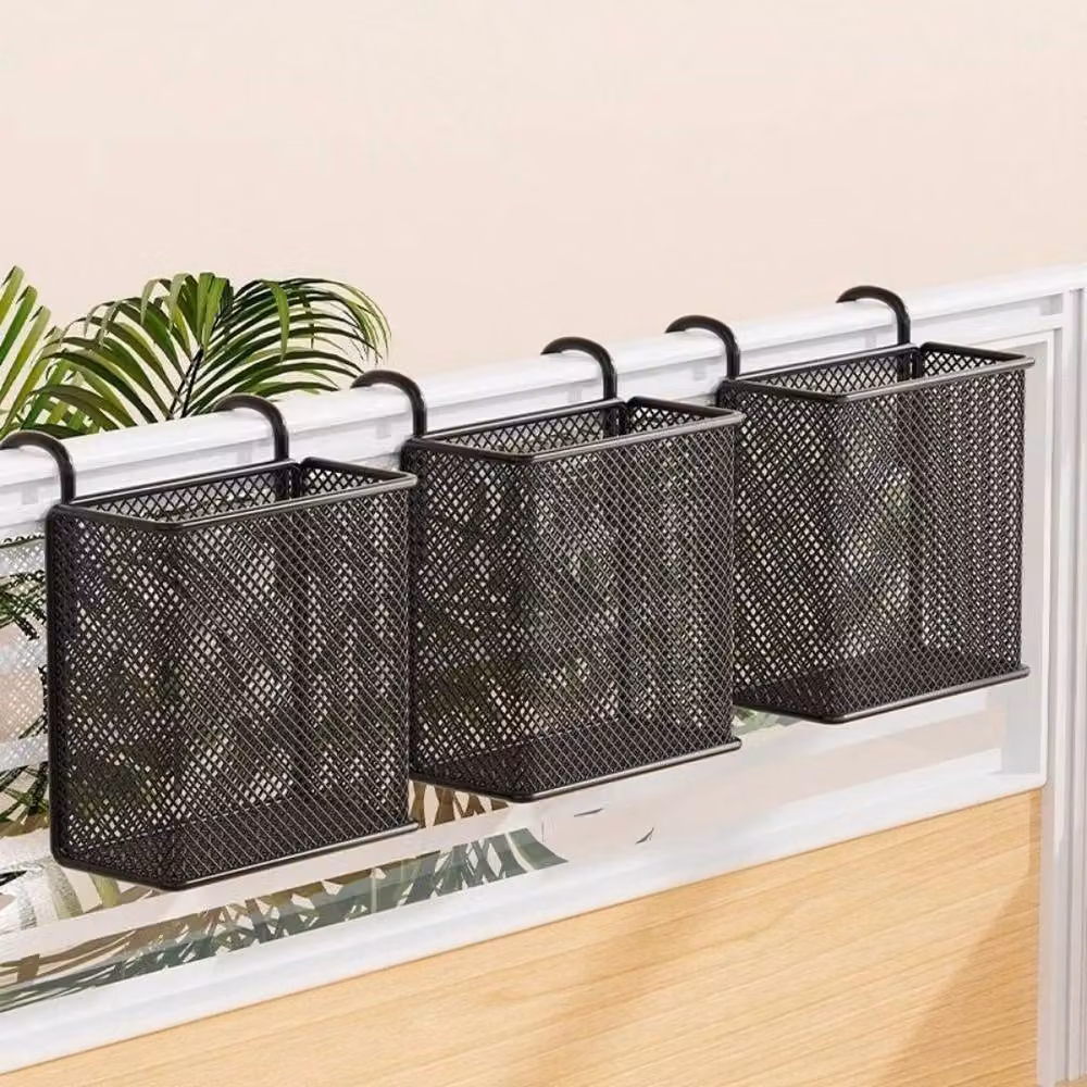 EONLION Black Metal Mesh Hanging Basket, W: 50 cm – 3