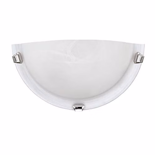Loops Modern Wall Light in Chrome and White Glass with E27 Bulb Support
