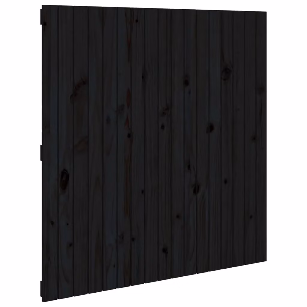 Berkfield Home Black Rustic Solid Pine Wall Mounted Headboard W/D/H: 108 x 3 x 110 cm – 2