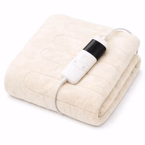 Marco Paul Interiors Beige Fleece Electric Heated Throw Blanket for Adults, W: 160 cm, D: 120 cm