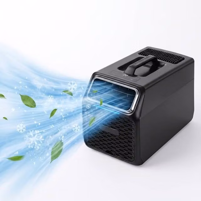 Rolipo Portable Outdoor Monobloc Air Conditioner with Remote Control, Black