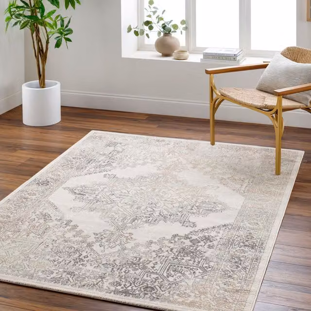 Livabliss Roma Vintage Boho Rectangular Rug in Grey, Brown and Green, W: 160 cm, D: 215 cm – 1
