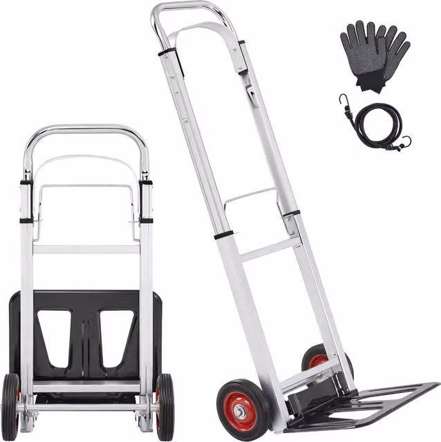 Yaheetech Aluminium Hand Trolley on Wheels, 100kg Capacity, Black
