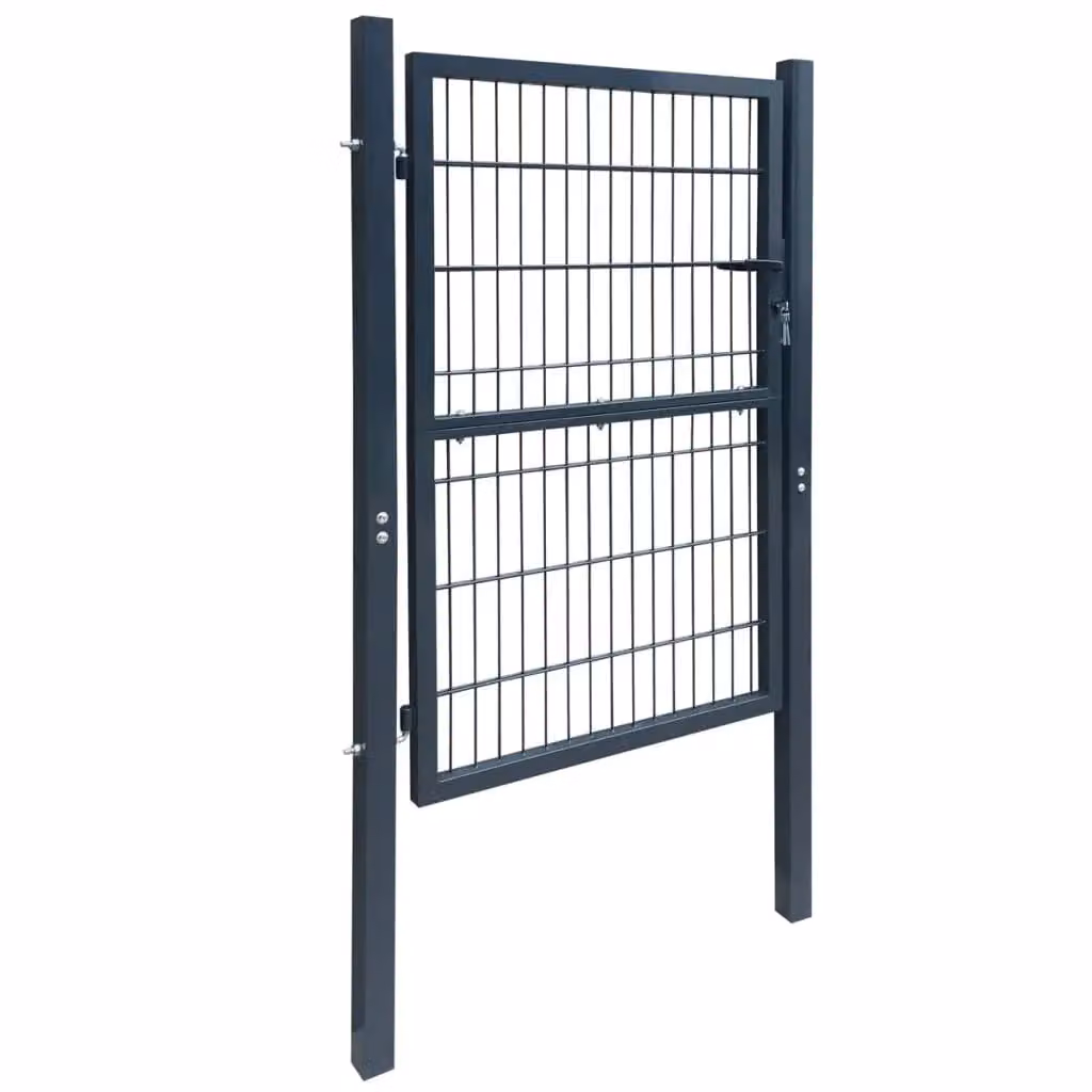 Berkfield Home 2D Single Swing Fence Gate in Anthracite Grey, W: 106 cm, H: 170 cm – 2