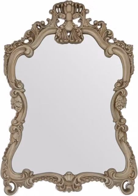 Orsina Baroque Gold Rectangular Wall Mirror with Floral and Shell Motifs – 1