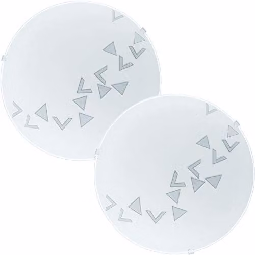 Loops 2 Pack Modern White Wall and Ceiling Light with Satin Glass and Metal Design, E27 60W