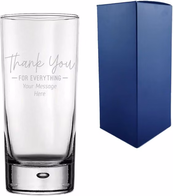 Uniqueful Personalised Thank You for Everything Design Hiball Glass Tumbler in Clear