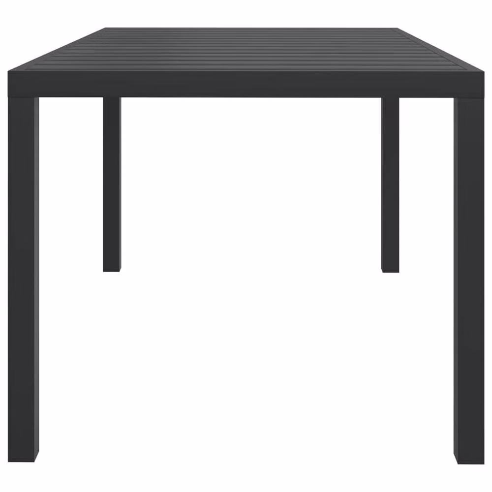 Berkfield Home Black Rectangular Garden Table in Powder Coated Aluminium and Composite, W/D/H: 150 x 90 x 74 cm – 3