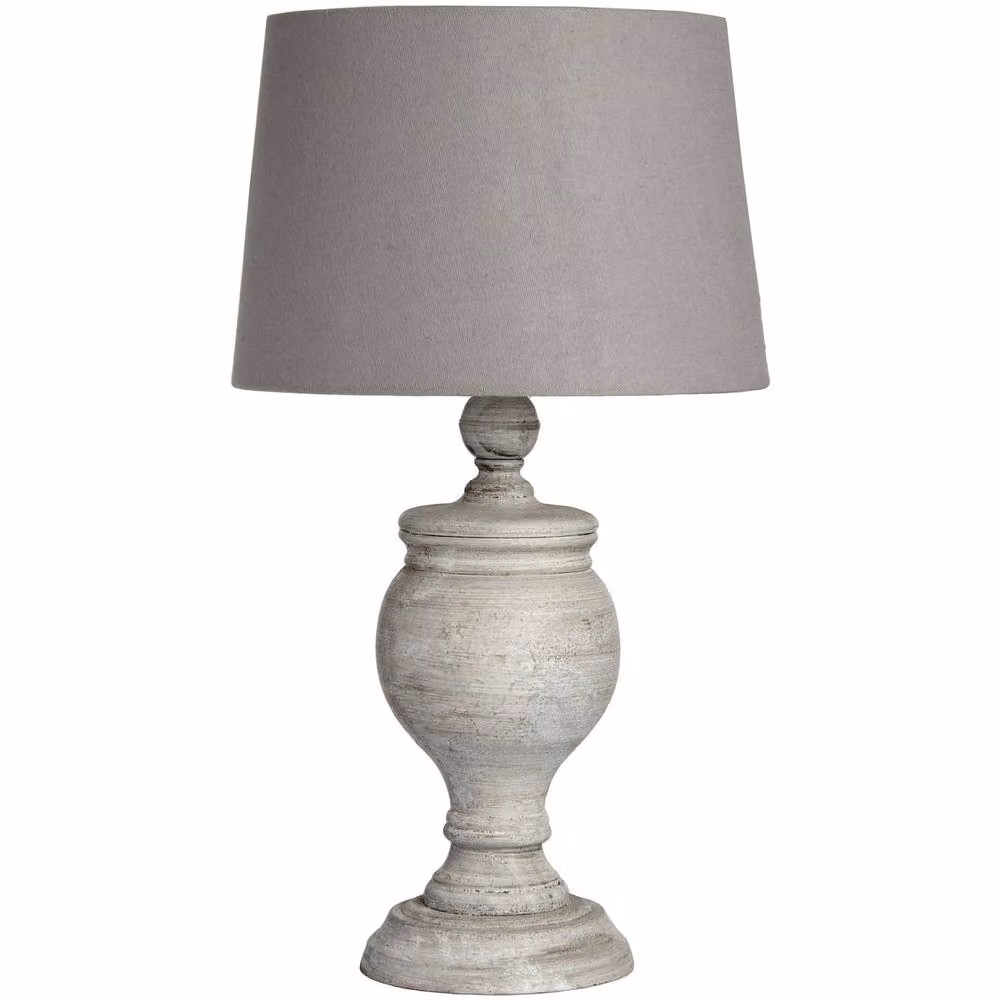 Wyld Haus Aillon Grey Stoneware Table Lamp in Light Grey – 2
