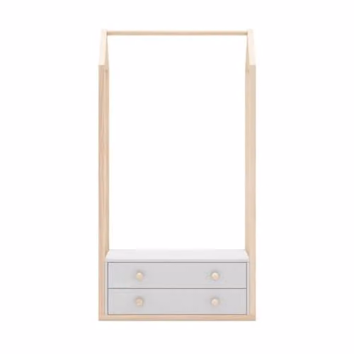 Calicosy Esteban Wardrobe with 2 Drawers in White