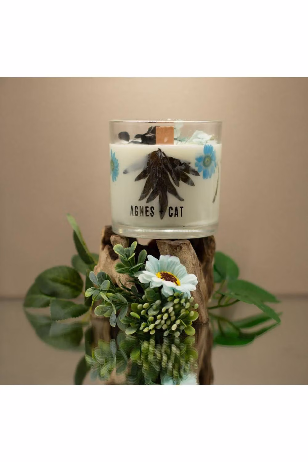 KDMD Agnes & Cat Botanical Soy Wax Candle Sea Salt & Moss, 350g, White – 2