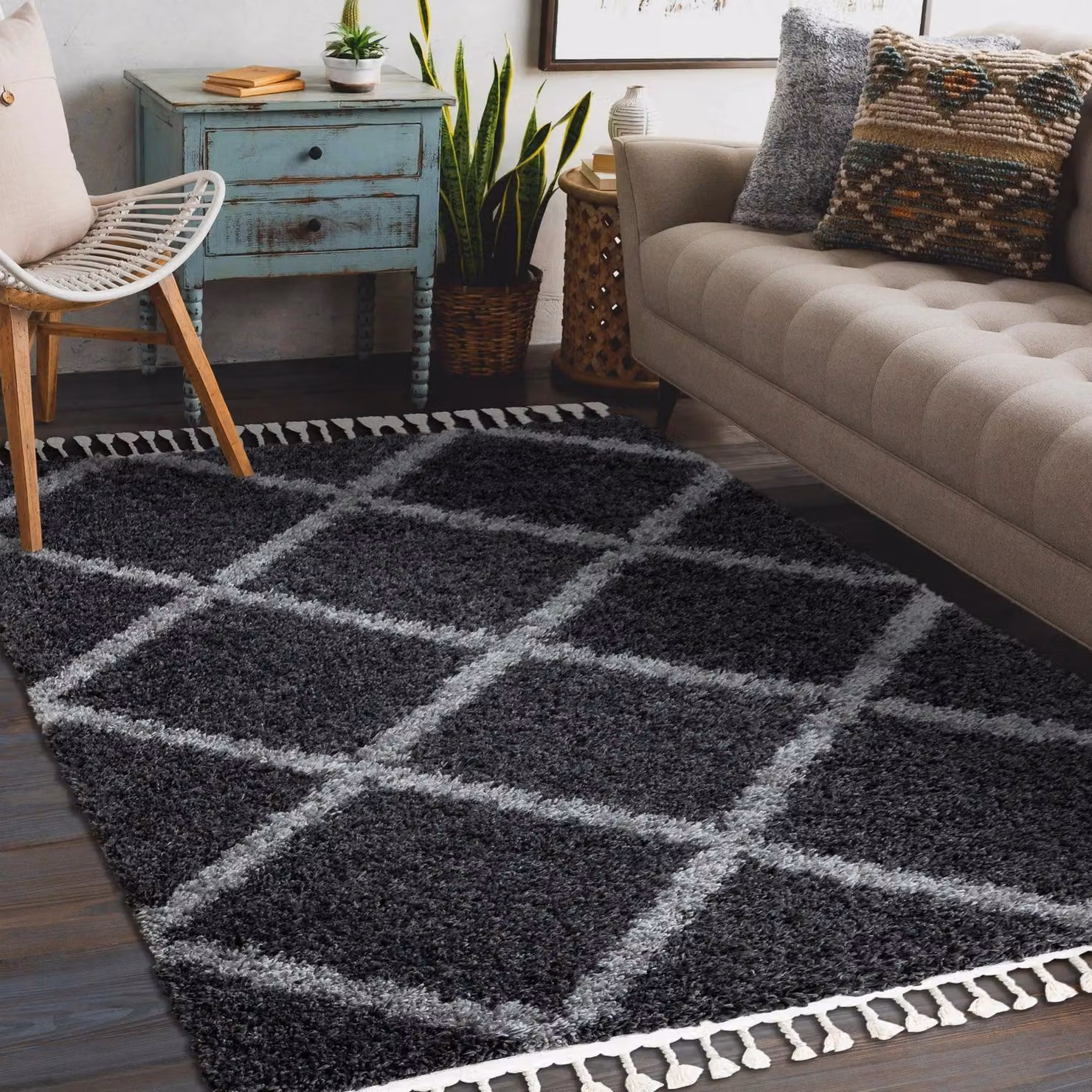 RugsX Moroccan Union Rug in Grey, W/D/H: 120 x 170 cm – 3