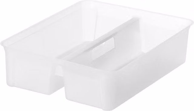 Orthex Transparent and White Plastic Storage Box with Handles, W/D/H: 38.0 x 29.0 x 10.0 cm – 1