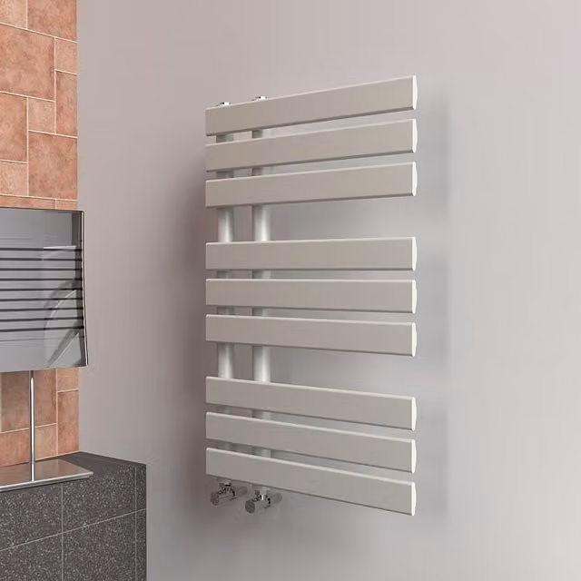 Lux Heat Open Flat Towel Radiator in Grey, W: 50 cm, H: 80 cm