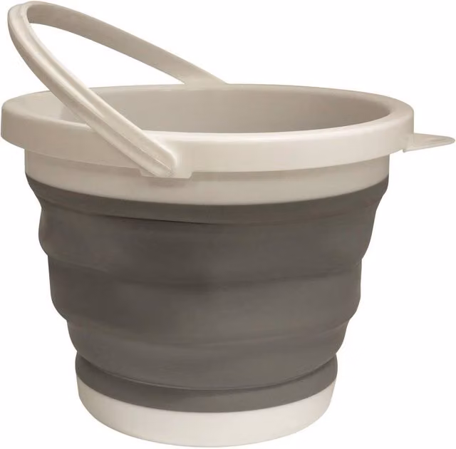 NESTLUNE 10L Collapsible Plastic Bucket in Grey, W/D/H: 100 x 15 x 15 cm