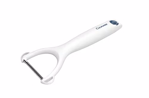 Culinare C30001 Safety Y Peeler in White, made from Plastic and Stainless Steel, suitable for Left or Right-Handed Users and Dishwasher Safe
