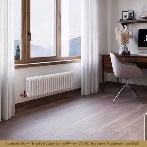 UK Radiators Alpha White 3 Column Traditional Cast-Iron Style Steel Radiator with Feet, W: 999 mm, H: 300 mm – 3
