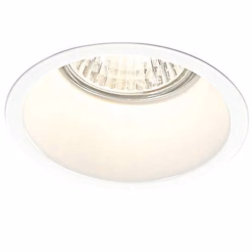 Loops Fixed Round Recess Ceiling Downlight in White with Transparent Cover