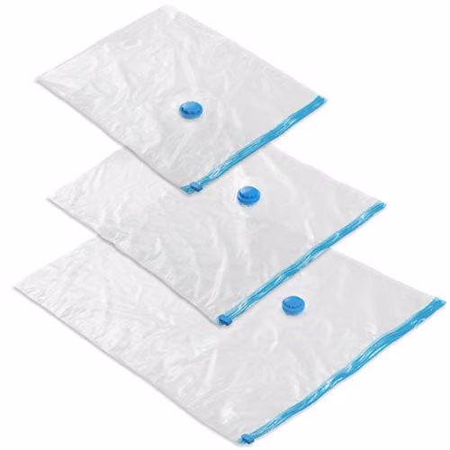 TecTake Transparent Plastic Vacuum Storage Bags for Clothes and Luggage, 20 Piece Set (10x Small, 5x Medium, 5x Extra Large) – 1