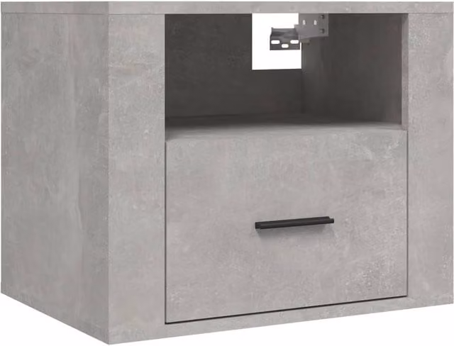 Berkfield Home Wall-mounted Bedside Cabinet in Concrete Grey, W: 50 cm, D: 36 cm, H: 40 cm – 1